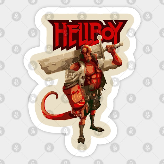 Hellboy Sticker by Joker & Angel